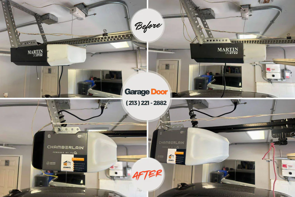 Before and after: garage door repair Loch Sheldrake, NY